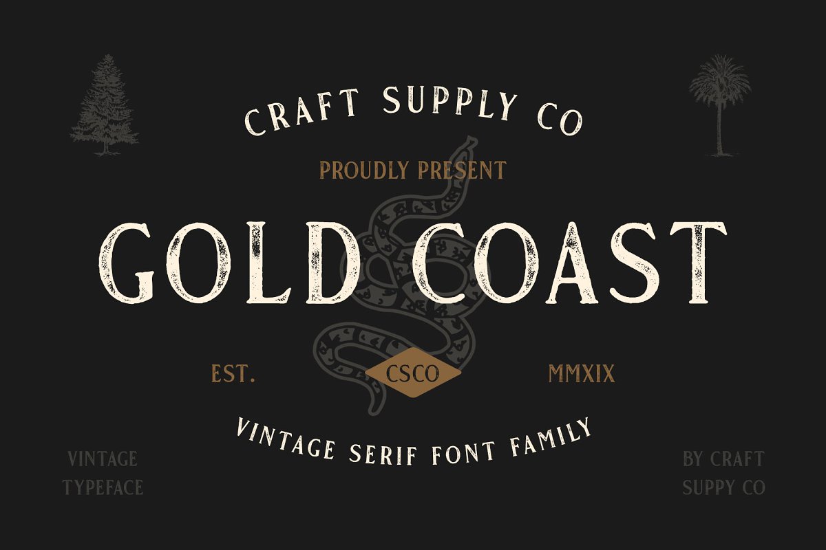 Beispiel einer Gold Coast-Schriftart
